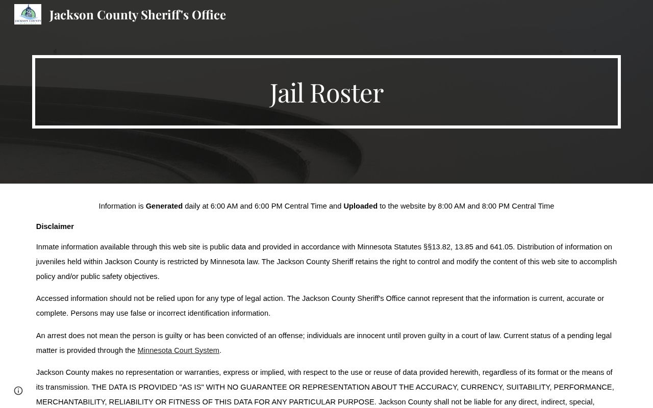Jackson County released inmate search starting at the current jail roster